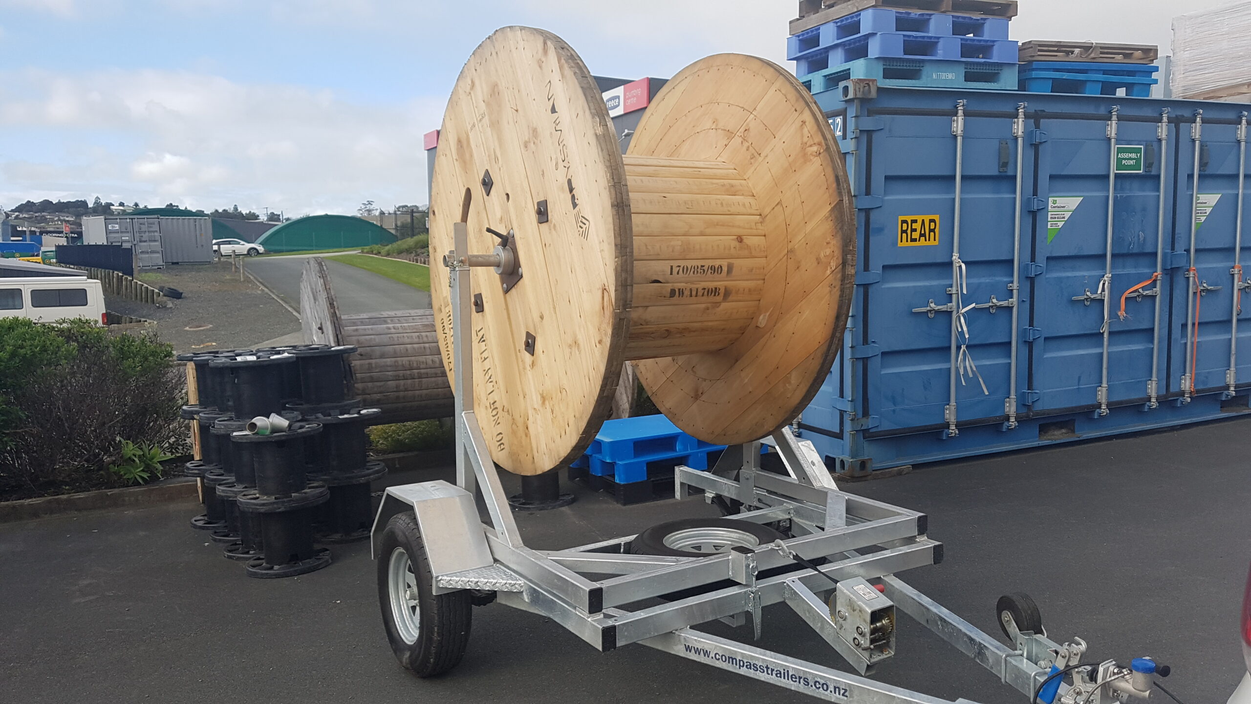 Single Axle Cable Drum Trailer Hyd. Disc Braked 1500kg